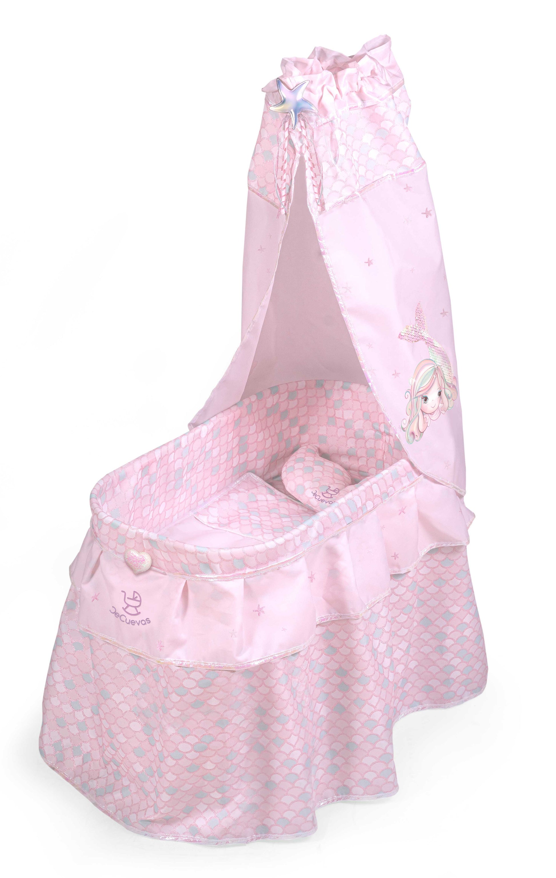 51041 Tall Pink Mermaid Crib/Cradle with Canopy (Ocean Fantasy) - Fallons Toys&Shoes - Decuevas