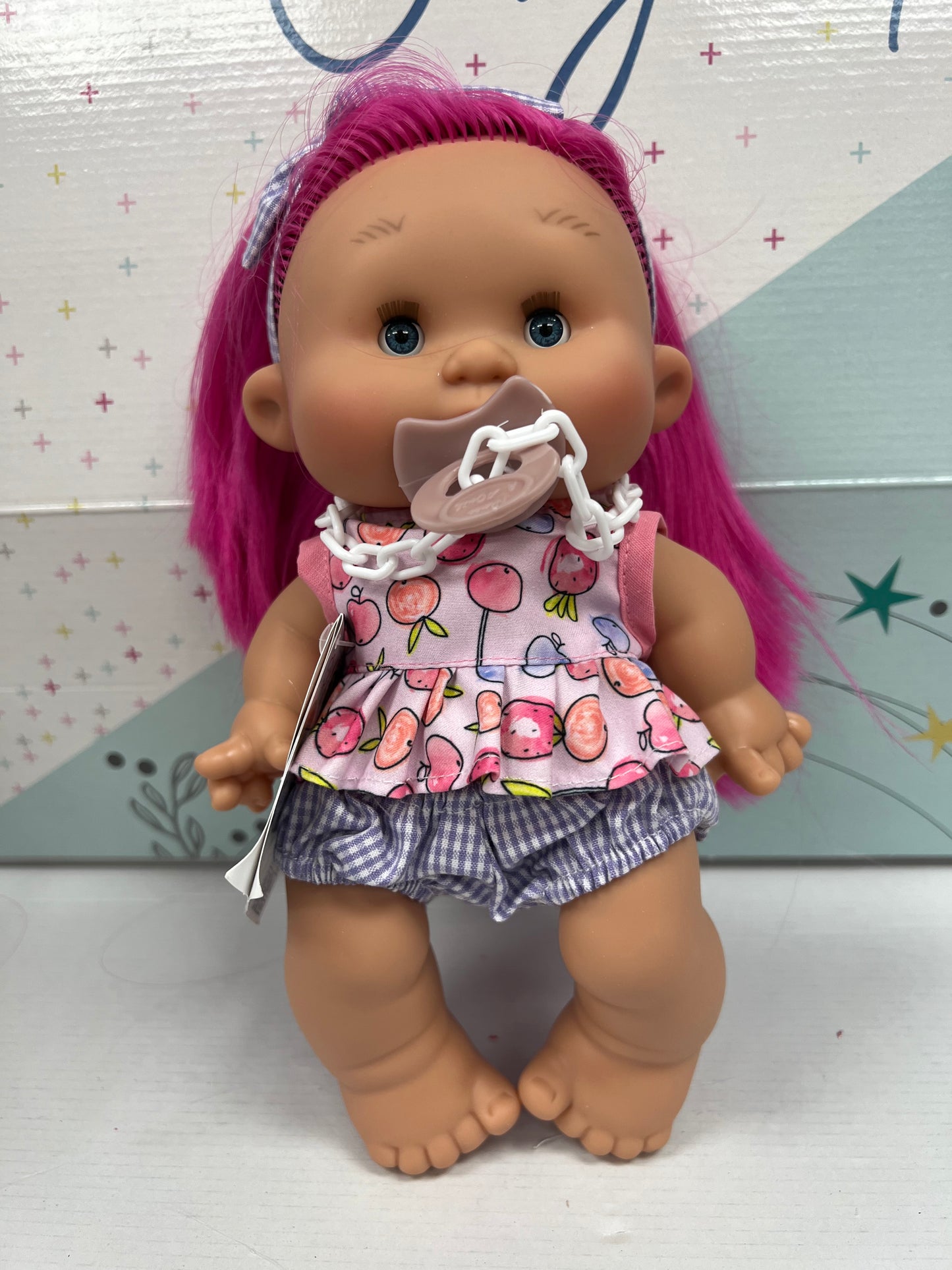 Pepote Fantasy Doll - Bright Pink Hair/Fruit Dress