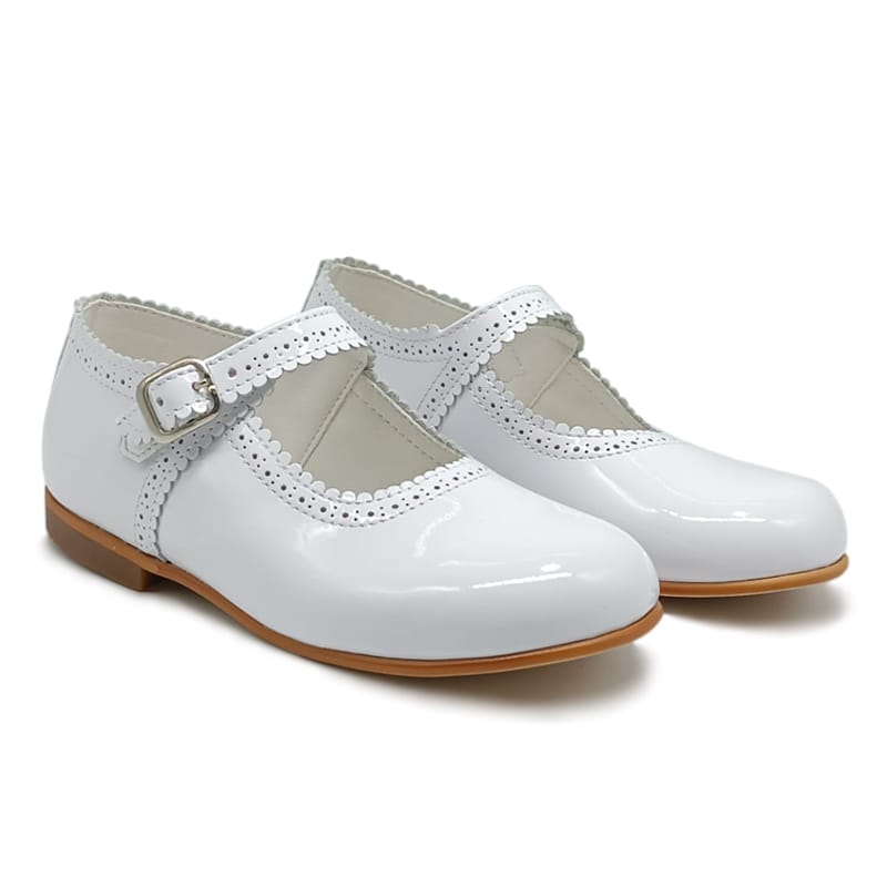 Girls grey hot sale patent shoes