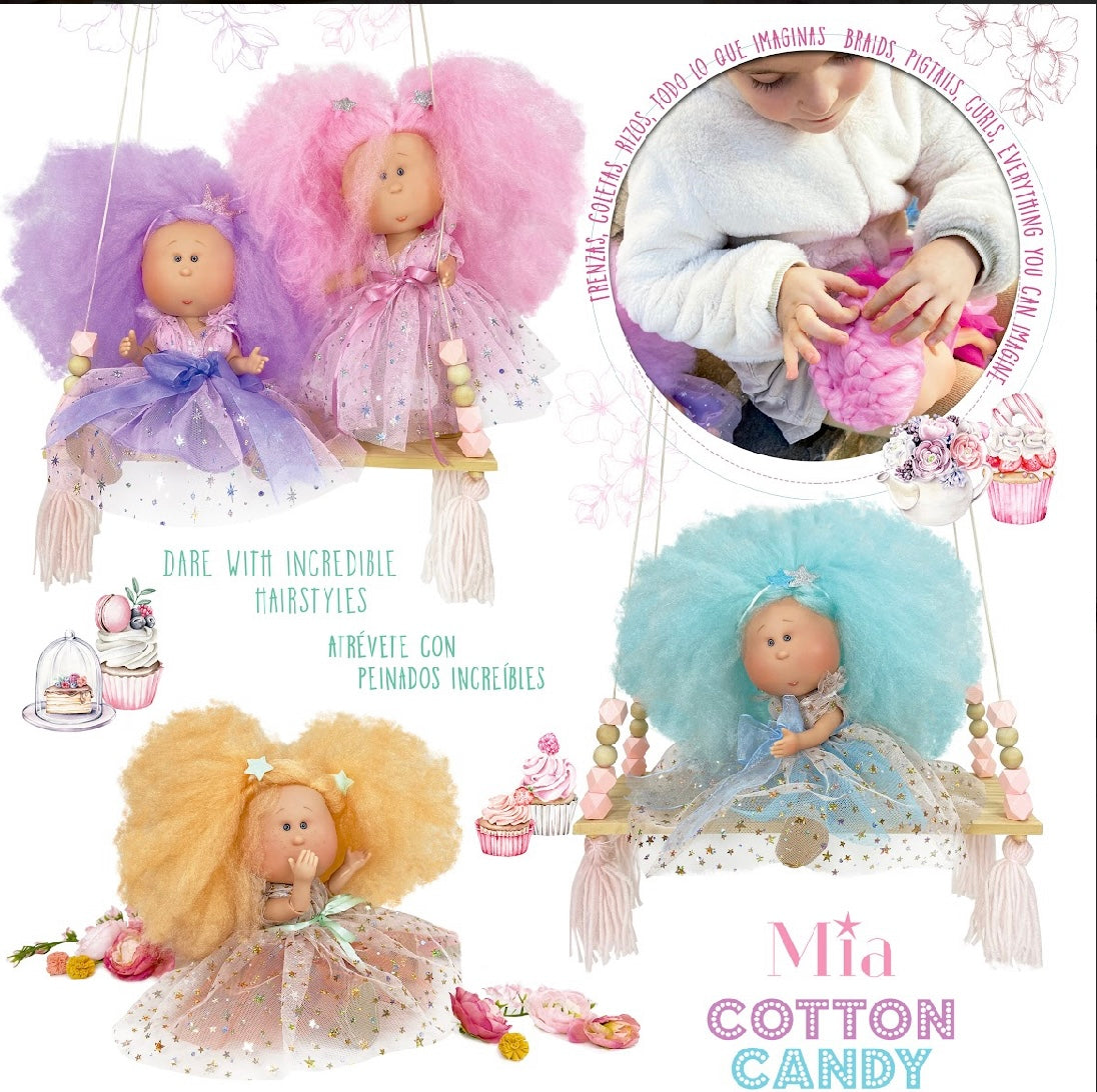 1103 BLUE Hair Styles Larger Cotton Candy Doll
