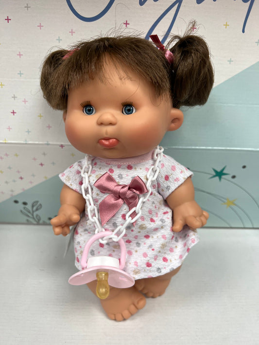 Pepote Fantasy Doll - Brown Bunches Hair / Pink Bow