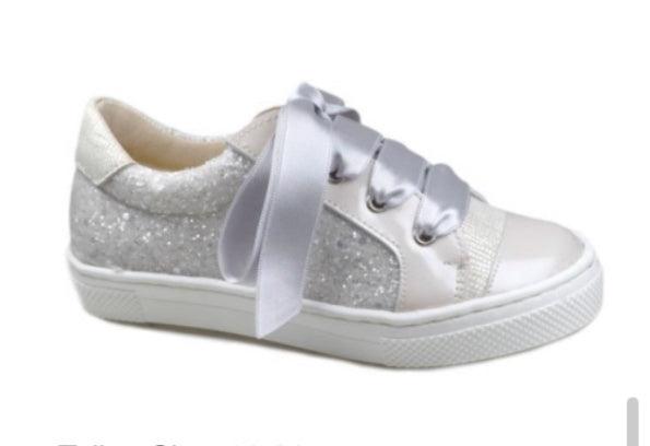 17241 White Glitter Trainers - Fallons Toys&Shoes - TNY