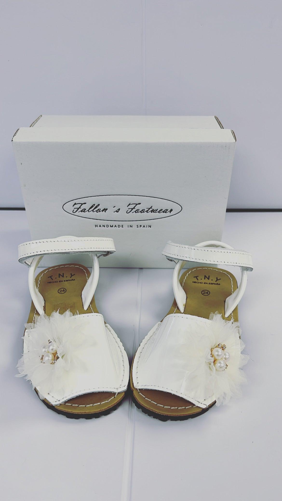 17405 White Pearl Sandals - Fallons Kids