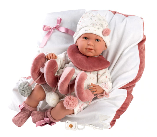 74026 Dusky Pink Play Mat Crying Doll