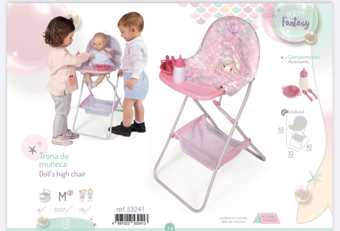 53241 Pink Mermaid High Chair (Ocean Fantasy) By DeCuevas - Fallons Toys&Shoes - Decuevas
