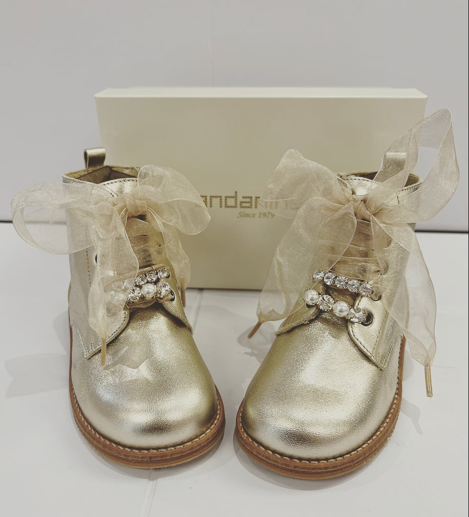 202966 Gold Pearl and Diamond Boot Andanines