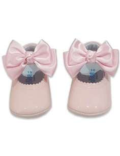 712 Baby Pink Bow Soft Baby Shoe - Fallons Toys&Shoes - Fallon's Footwear