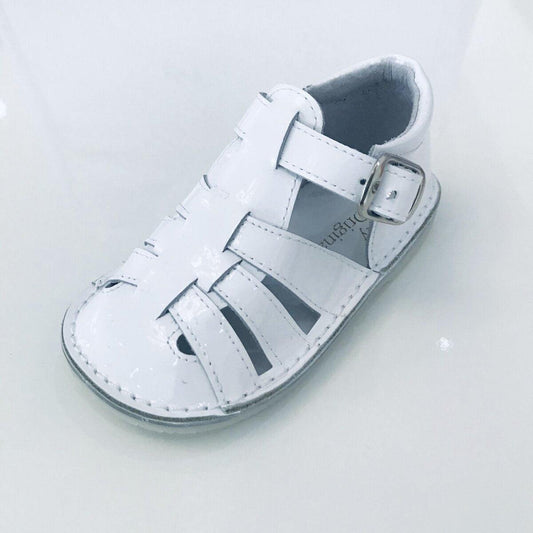 UE08255 Pretty Original White Patent Sandal - Fallons Kids