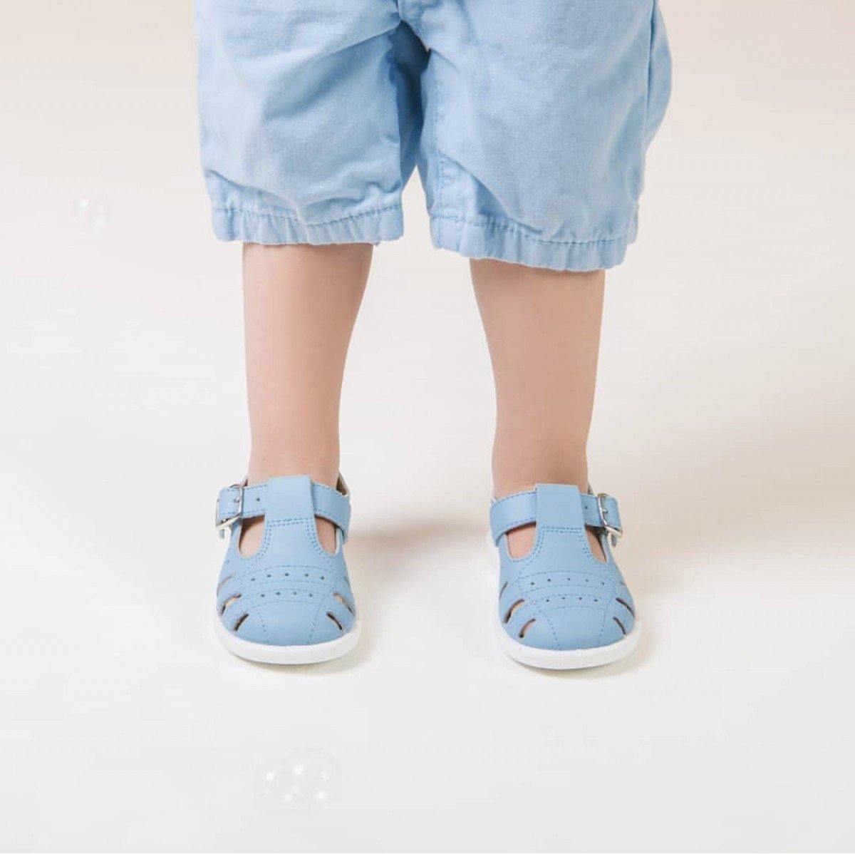 25028 Blue Leather Sandal - Fallons Toys&Shoes - Xiquets