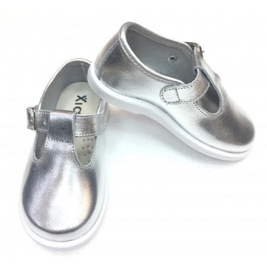 20200 Silver T-Bar Shoe - Fallons Toys&Shoes - Xiquets